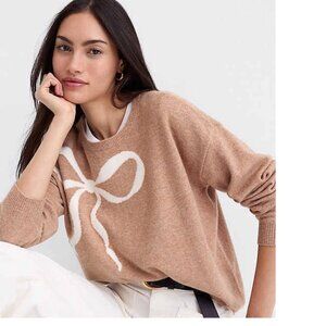 LOFT Bow Sweater Camel color Gorgeous and soft!